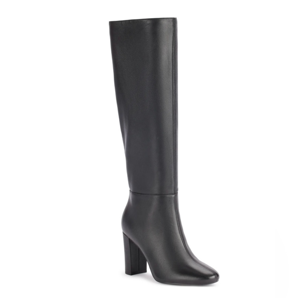 Karl Lagerfeld Black Vani Heeled Leather Bootie